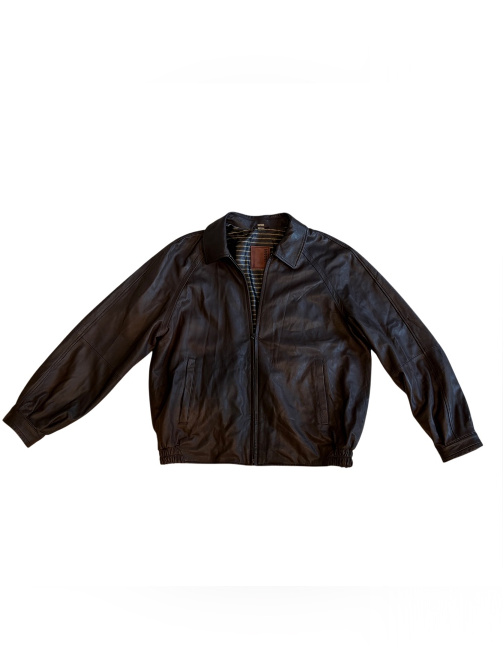Robert Comstock Genuine Lambskin Leather Jacket Brown Size L